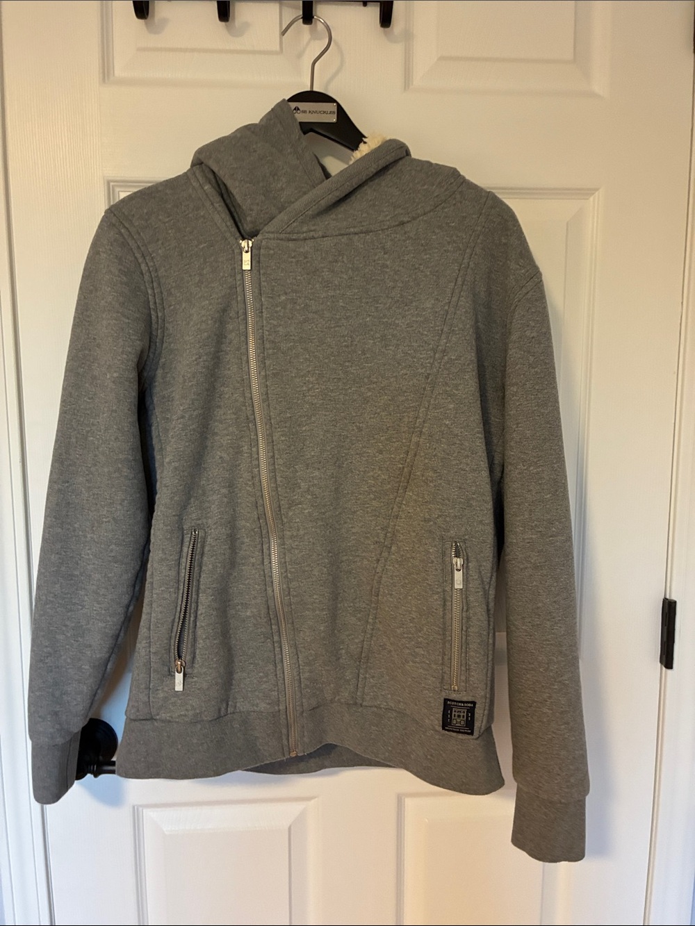 Scotch & Soda Men’s Grey Hooded Zip Jacket